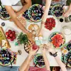 Amazon Creativo Colorido Tema Neón Fiesta de Cumpleaños Disco Decoración Vajilla Suministros Banderín Juego de Cinco Piezas