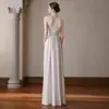 Vestido de Novia Ligero de Satén Estilo Francés, Diseño de Nicho sin Tirantes con un Toque de Lujo, Sencillo Vestido Blanco Largo hasta el Suelo para Compromiso