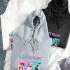 Sudadera con capucha huntrix Estampado de Anime Colorido Multicolor Corte Holgado Casual para Parejas Venta al por Mayor