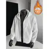 Él: Sudadera con capucha Chocoolate de peso pesado para otoño para hombre, Estilo callejero retro moderno, Chaqueta cárdigan holgada y cómoda