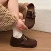 Zapatos Buken de suela gruesa con tacón oculto totalmente cerrados para mujer 2026 otoño nuevo retro versátiles sin cordones persona perezosa zapatos de vestir Buken simples