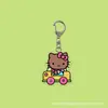 Transfronterizo Nuevo Dibujo Animado 2D Cuero Negro Gato Kt Llavero Acrílico Creativo Colgante para Mochila Estudiantil