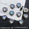 Amor circón multicolor corazón de melocotón multi-way diamantes cuentas diy pulsera de cuentas hecha a mano collar cadena de teléfono móvil accesorios material