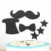 6 Peças Atacado Decoração de Bolo Dia dos Pais Toppers Homem Negro Barba Inserções de Aniversário Suprimentos para Festa Fabricante