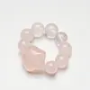 Anillo de Cristal en Polvo de Hielo Natural para Mujer, Hermoso, Blanco, Diseño de Nicho de Moda, Anillo de Mano de Lujo Ligero y de Alta Gama al por Mayor