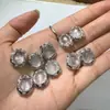 Lujo Ligero Textura Plisada Irregular tipo Estrella Polvo de Hielo Natural Cristal Caja Mágica Caja Transparente Piedra Lunar Simple Elegante