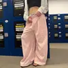 Calça Wide-Leg Estilo Americano com Estrelas e Bolinhas por Toda Parte para Mulheres Solta Emagrecedora Versátil Sensação Preguiçosa Relaxada Calça Casual Dança Cimitarra