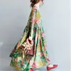 Vestido Largo de Manga Larga con Estampado Étnico Casual de Talla Grande para Mujer, Primavera y Otoño 2026
