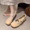 Zapatos Mary Jane de Estilo Francés 2025 Primavera y Otoño Nuevos Retro Suaves Elegantes Vestido Zapatos de Tacón Grueso de Boca Baja de Una Sola Capa Zapatos de Mujer