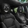 Funda de Reposacabezas para Coche con Estampado de Calavera Negra de Comercio Exterior Transfronterizo, Estilo Elástico Universal, Funda de Reposacabezas para Coche Original y Divertida