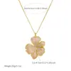Collar de Flor Exagerada Europeo y Americano Transfronterizo, Chapado en Oro con Gotas de Aceite, Colgante Floral Irregular, Cadena para Clavícula de Acero Inoxidable de Lujo Ligero para Mujer
