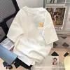 Camisetas unisex de manga corta de cinco cuartos, holgadas, con estampado de dibujos animados, para verano, al por mayor para fabricantes, en tallas grandes