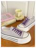 Sapatos de lona femininos 2023 Verão e outono novos sapatos casuais esportivos de plataforma baixa de plataforma redonda