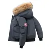 Popular Chaqueta de Plumón Estilo Ganso Moda con Capucha Desmontable Chaqueta de Plumón para Hombres y Mujeres Chaqueta de Moda Casual Ropa de Trabajo Moderna Chaqueta de Plumón