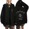 Sudadera Periférica de Grupo de Cantantes Estrella Coreana Stray Kids Harajuku Estampada Sudadera Holgada con Capucha y Cierre para Hombre y Mujer