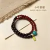 Rosario de palo de rosa de hoja pequeña de 6 mm (108 cuentas) combinado con un brazalete de jade Hetian hecho a mano, adecuado tanto para hombres como para mujeres, al por mayor