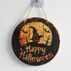 Artesanato de Halloween Decorações de Abóbora de Madeira Placa Redonda Decoração de Placa de Madeira de Bruxa Arranjo Enfeite de Feriado