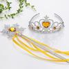 Accesorios para el Cabello en Stock Diadema de Princesa Corona de Frozen Varita Mágica de Copo de Nieve Corona para Niños Set de Cetro de Diamantes de Lunares