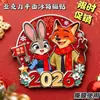 Imanes Magnéticos Planos de Acrílico de Alta Calidad para Refrigerador Regalo Zootopia 2-Nick y Judy Cp Edición Navideña