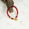 Pulsera Antigua Chapada en Oro Estilo Chino para Mujer, Pulsera de Cuentas Trendy Bolsa de la Suerte Gordita, Versátil Estilo Palacio, Joyería Duradera