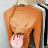 Camiseta de algodón acanalado de manga larga y cuello medio alto para mujer, camiseta básica de primavera y otoño, top versátil de estilo coreano ajustado, moderno