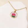 Collar de flores de verano con nuevo color, temperamento, hecho a mano, con pegamento en forma de gota, creativo, natural, flor eterna, joyería pequeña y fresca