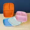 Plato Reductor de Grasa de Paja de Trigo Transfronterizo Plato Doméstico Multiceldas Plato de Plástico Resistente a Caídas para Comedor Estudiantil