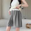 Pantalones de Mujer Embarazada Verano Nuevo Color Contraste Rayado Arroz Glutinoso Pierna Ancha Pantalones Cortos Sueltos para Mujer Casual Rectos