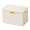 Caja de almacenamiento plegable para libros de texto BNBSDesk, caja de almacenamiento de libros a prueba de polvo portátil para dormitorio de estudiante, con tapa