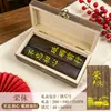 Caja de Regalo con Marcapáginas de Madera Maciza, Souvenir Cultural y Creativo Rojo, Regalo de Cumpleaños Político para Miembros del Partido, Souvenir de Construcción del Partido