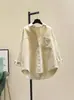 Camisa de Pana de Manga Larga para Mujer Nueva Moda Primavera y Otoño 2026 Aspecto Adelgazante Suelta de Longitud Media Chaqueta Cardigan Camisa