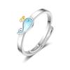 Anillo de Ballena Pequeña para Mujer Estilo Coreano Dulce Delfín Lindo Anillo de Pez Pequeño Anillo para Mujer Anillo para Mujer