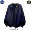 Cardigan Suéter de Tricô de Luxo Leve da Marca NASA Moda Outono Masculina Casual Solto Top de Lã Peça Externa