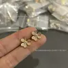 Collar de Trébol de Alta Gama Tallado con Precisión CNC con Pétalos de Espejo Completamente Diamantados, Chapado en Oro Rosa de 18 Quilates, No se Desvanece, para Mujeres