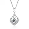 Collar Cruzado Europeo y Americano de Plata de Ley S925 con Colgante de Corazón Hueco Microincrustado Amazon Doce Piedras de Nacimiento Simple Versátil