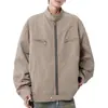 Jaqueta Retrô Americana com Gola Alta Masculina Nova Coleção Primavera & Outono 2025 Jaqueta Solta Casual Workwear Tendência Moda Jaqueta