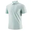 Camiseta de Manga Corta para Hombre Verano 2025 Nueva Camiseta Polo de Negocios Delgada Sin Marcas de Seda de Hielo para Hombre Top