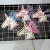 Ano do Cavalo Venda por Atacado Franja Unicórnio Cavalo Banner Feliz Aniversário Topper de Bolo Decoração de Festa para Assar Cartão de Inserção
