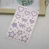 Adesivos de Diamante em Formato de Coração para o Rosto, Estrela de Cinco Pontas, Laço, Decorações Vazadas Autoadesivas, Glitter de Diamante para Maquiagem de Performance, Adesivos de Diamante para Olhos e Rosto E18