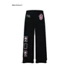 Comercio Transfronterizo 2026 Tendencia Primavera/Verano Pantalones Deportivos Ligeros Sueltos Estilo Retro Americano Estampado Cruzado Cordón Pantalones de Pierna Ancha