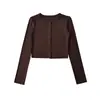 Moda de Verano 2026 Versátil Casual Simple Corta Protector Solar Chaqueta Cárdigan Manga Larga Ropa Exterior Top