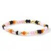 Moda Estilo Ins Pulsera de Cuentas Multicapa Set Pulsera de Cuentas Coloridas Letra Corazón Espeluznante de Halloween para Mujeres