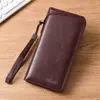 Carteira Vintage Masculina Bolsa de Mão Longa Nova Bolsa para Cartões Carteira Clutch Carteira de Estudante Marca da Moda Clutch Marca da Moda