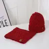 Conjunto de sombrero de terciopelo Diamond Plus creativo, venta al por mayor de fábrica, bufanda cálida de otoño e invierno, conjunto de bufanda de punto para exteriores