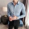 Camisa Masculina de Manga Longa Camisa Masculina Estilo Coreano Elástica Slim Fit Fina Camisa de Manga Curta Camisa Masculina Roupa de Baixo para Terno