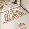 Alfombra de Piso para el Hogar Imitación Cachemir Fresca y Sencilla para Baño, Felpudo Antideslizante y Anticaídas, Felpudo para Puerta de Baño, Felpudo