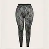 Meias-calças de rede de nove pontos padrão de rosa preto versátil malha vazada de puro desejo meia-calça feminina meia-calça de rede