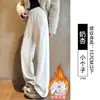 Pantalones de Peluche Hoz Invierno Engrosados para Mujer 2026 Nuevo Estilo Pantalones de Lana Petite Pierna Recta Ajuste Delgado Pantalones Largos de Lana Pierna Ancha