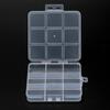 Caja de embalaje de accesorios de uñas de plástico transparente con ranura para tarjetas y hebilla integrada, 9 compartimentos en stock, caja para abalorios, caja para cuentas de arroz con embalaje separado