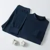 Ropa interior térmica 100% algodón puro para hombres y mujeres, capa base delgada, suéter 100% algodón, conjunto de top y pantalón de otoño, Supermercado
